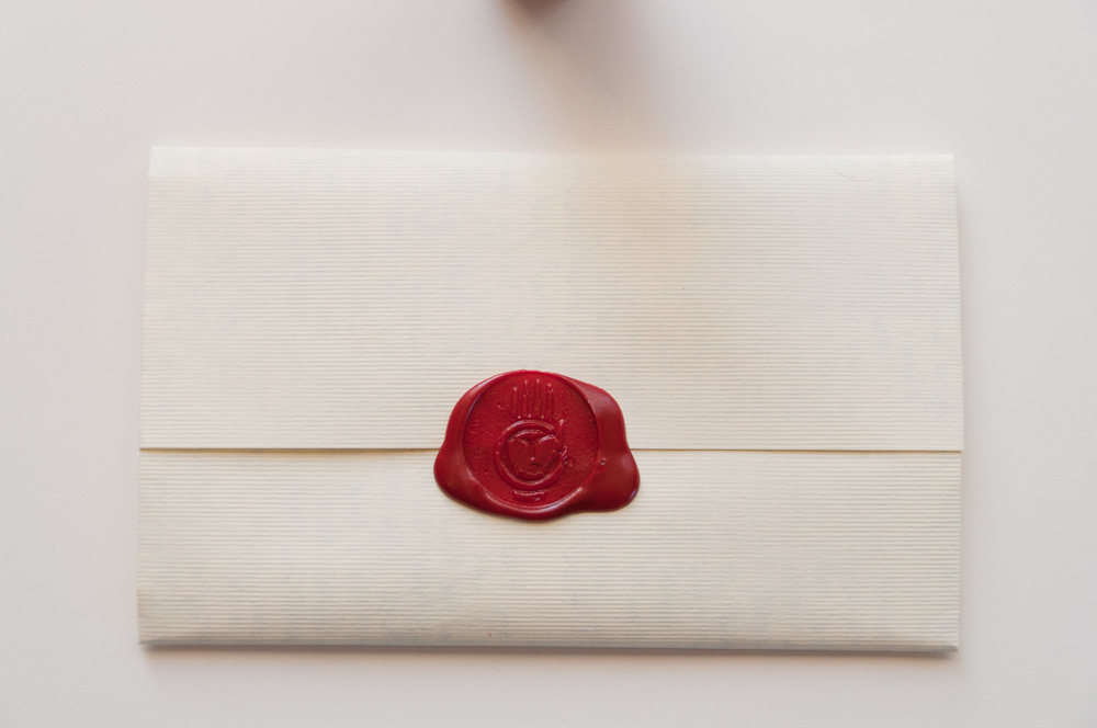 Letter sealed with a wax seal