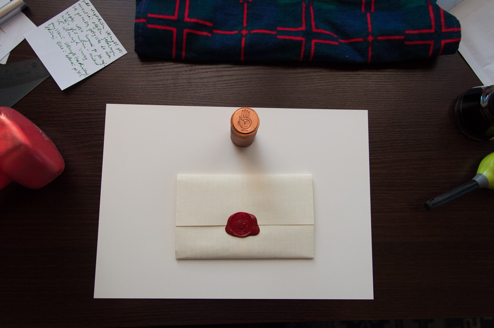 Workspace for using a wax seal